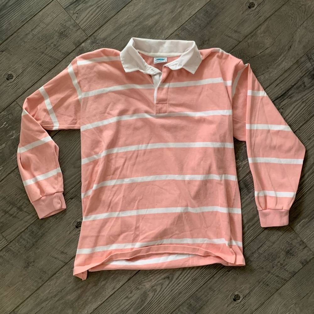 Vintage 80s striped polo collard long sleeve rare Levi’s Tommy Hilfiger